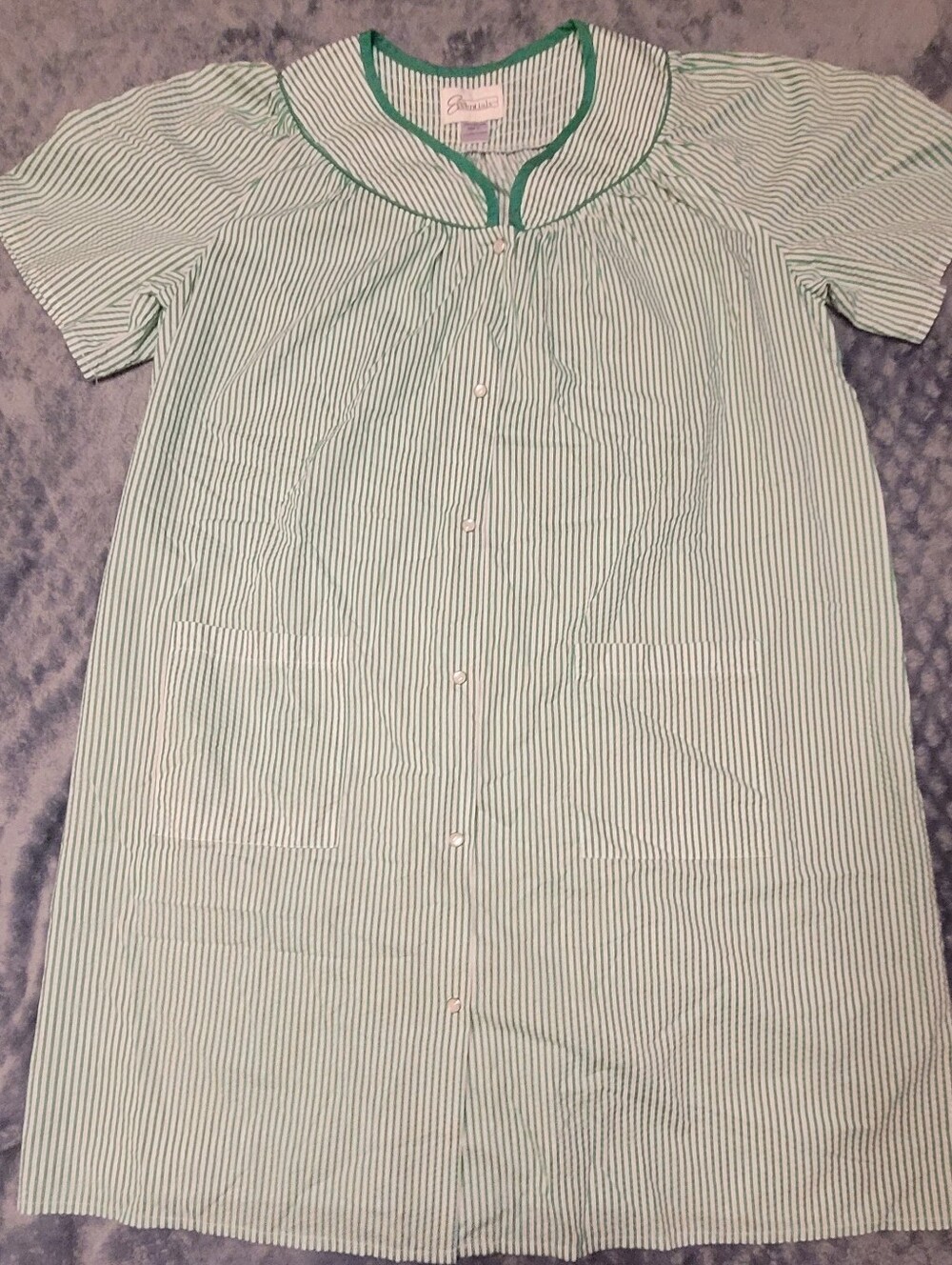 Women's Easy Essentials Snap-Front Short-Sleeved Duster Loungewear Sz XL